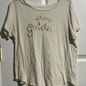 Old Navy Cream Graphic Tee Short Sleeve Relaxed Fit